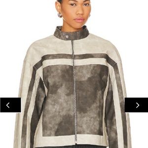 Katrina faux leather moto jacket